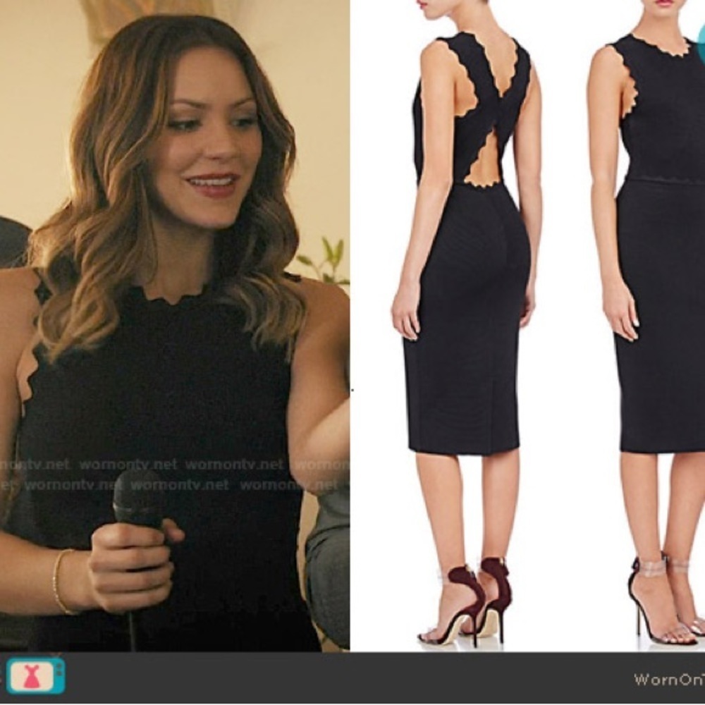 A.L.C. Aldridge Cutout Bodycon Scalloped Knit Dress New Size Medium